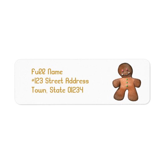 Gingerbread Man Verzendlabels Etiket (Voorkant)