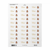 Gingerbread Man Verzendlabels Etiket (Full Sheet)