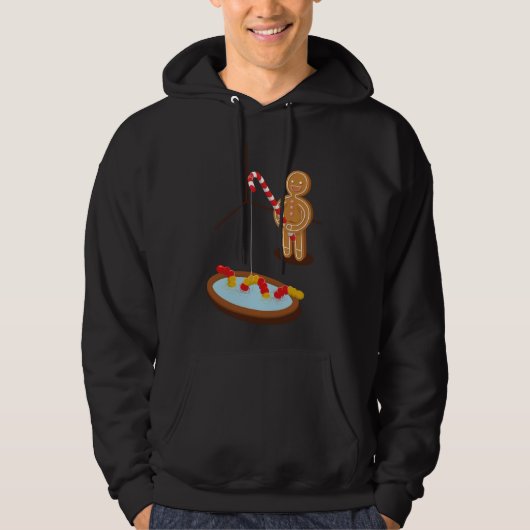 Gingerbread Man Vist met een gummy worm Hoodie (Voorkant)