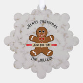 Gingerbread Man Voedsel Gift Papier Ornament Gift  (Achterkant)