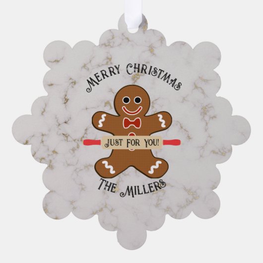 Gingerbread Man Voedsel Gift Papier Ornament Gift  (Achterkant)