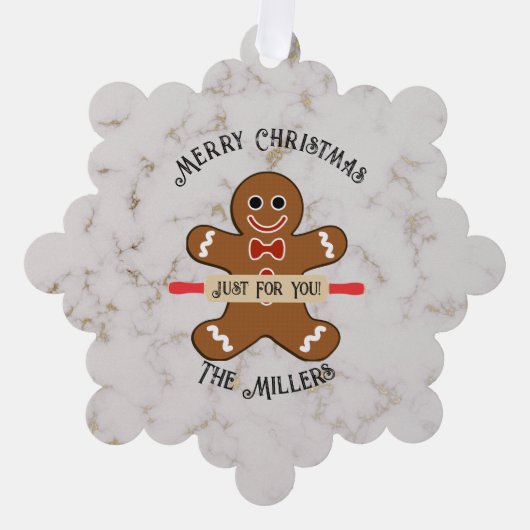 Gingerbread Man Voedsel Gift Papier Ornament Gift  Kaart (Voorkant)