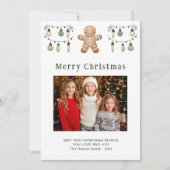 Gingerbread Man Vrolijk Kerstfeest Familie Foto Feestdagenkaart (Voorkant)