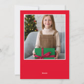 Gingerbread Man Vrolijk Kerstmis Kinder Foto Feestdagenkaart (Achterkant)