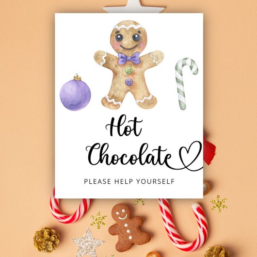 Gingerbread man - Warme chocolade bar Poster