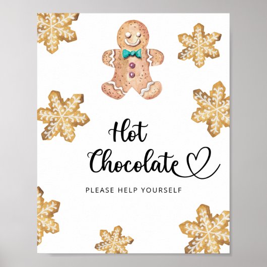 Gingerbread man - Warme chocolade bar Poster (Voorkant)