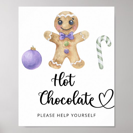 Gingerbread man - Warme chocoladereep Poster (Voorkant)