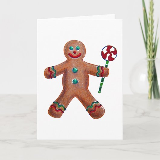 Gingerbread Man wenskaart Feestdagen Kaart (Voorkant)