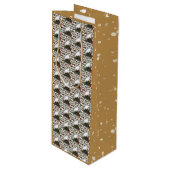 Gingerbread Man Wijn Cadeautas (Voorkant Gekanteld)