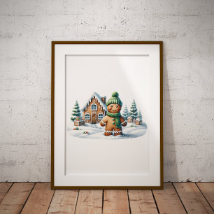 Gingerbread Man Winter Avontuur Poster