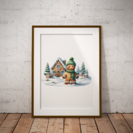 Gingerbread Man Winter Avontuur Poster