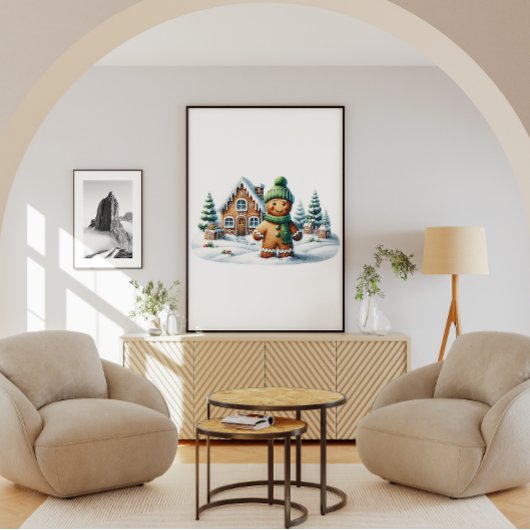 Gingerbread Man Winter Avontuur Poster