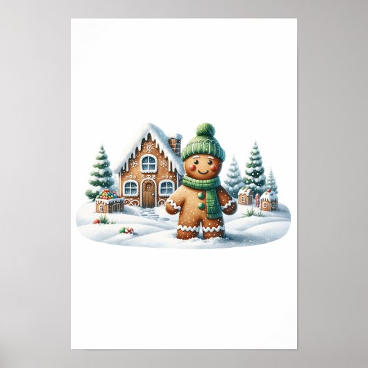 Gingerbread Man Winter Avontuur Poster (Voorkant)