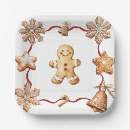 Gingerbread Man | Winter Christmas Plates Papieren Bordje