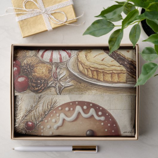 Gingerbread Man Winter Christmas Tissue Paper Tissuepapier (Geschenk)