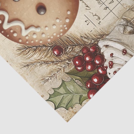 Gingerbread Man Winter Christmas Tissue Paper Tissuepapier (Detail)