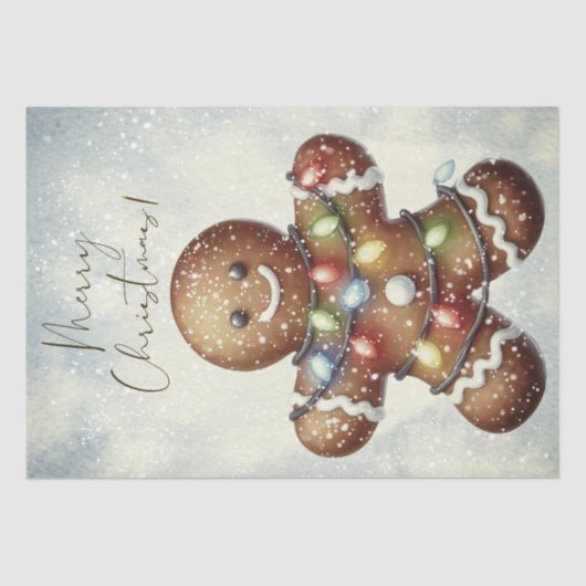 Gingerbread Man Winter Christmas Tissuepapier (Voorkant)