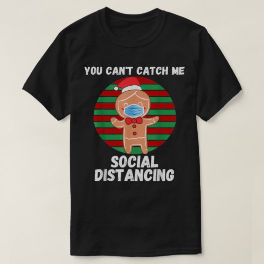 Gingerbread Man With Mask Christmas 2020 Social Di T-shirt (Design voorkant)