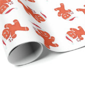 Gingerbread man wrapping papier Kerst papier (Rol Hoek)