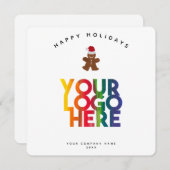 Gingerbread Man Zakelijke Logo Kerstmis Kaart (Voorkant / Achterkant)