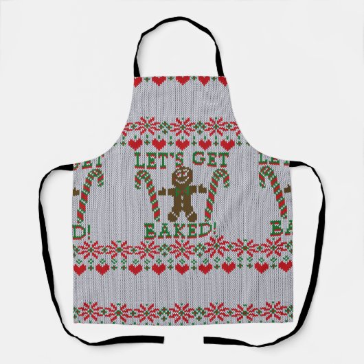 Gingerbread Man zegt lelijke kerst trui stijl Schort (Voorkant)