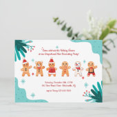 Gingerbread Mannen Decoreren Party Uitnodiging (Staand voorkant)