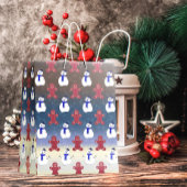 Gingerbread Mannen en Sneeuwmannen, Kerstcadeauzak Medium Cadeauzakje