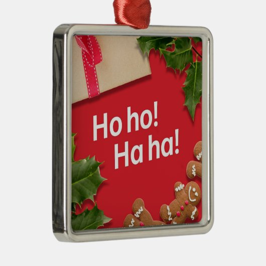 **GINGERBREAD MANNEN/HOLLY ** HO HO HA ORNAMENT (Rechts)