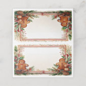 Gingerbread mannen kerst plaatskaartje (Buitenkant ongevouwen)