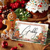 Gingerbread mannen kerst plaatskaartje