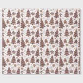 Gingerbread Mannen Kerstbomen Vrolijk Kerstfeest Cadeaupapier (Vlak)