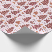 Gingerbread Mannen Kerstbomen Vrolijk Kerstfeest Cadeaupapier (Hoek)