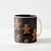 Gingerbread Mannen Knolling Tweekleurige Koffiemok (Voorkant rechts)