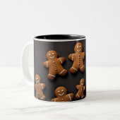 Gingerbread Mannen Knolling Tweekleurige Koffiemok (Voorkant links)