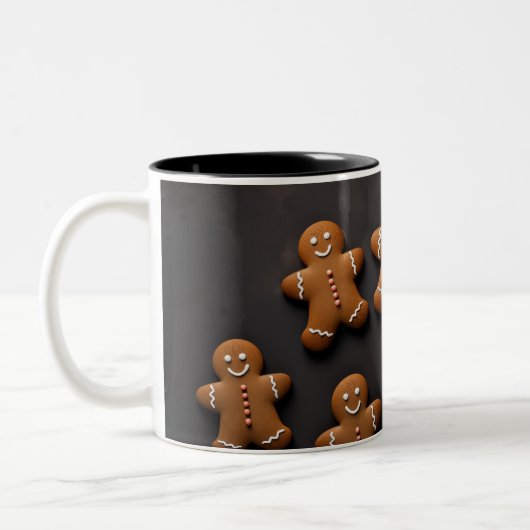 Gingerbread Mannen Knolling Tweekleurige Koffiemok (Links)