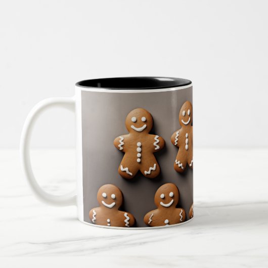 Gingerbread Mannen Knolling Tweekleurige Koffiemok (Links)