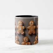Gingerbread Mannen Knolling Tweekleurige Koffiemok (Center)