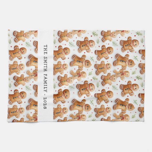 Gingerbread Mannen Leuke Nieuwigheid All-Over Prin Theedoek (Horizontaal)