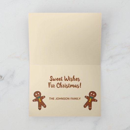 Gingerbread Mannen Mijn been doet pijn Personalise Feestdagen Kaart (Binnen)
