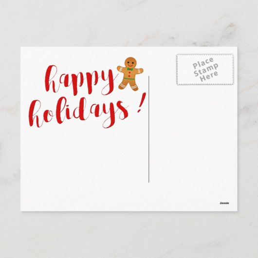 GINGERBREAD MANNEN PATTERN kerstbriefkaart Feestdagenkaart (Achterkant)