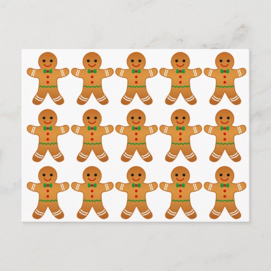 GINGERBREAD MANNEN PATTERN kerstbriefkaart Feestdagenkaart (Voorkant)