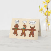 Gingerbread Mannen Personaliseren Vakantie Groeten Kaart (Gele Bloem)
