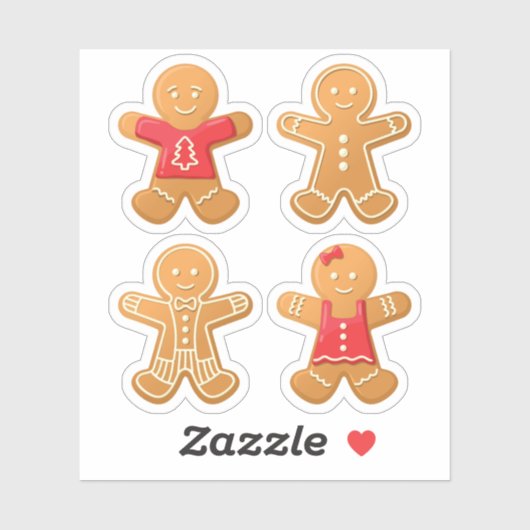 Gingerbread Mannen Versierd Sticker (Vel)