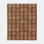 Gingerbread Mannen voor Kerstmis op Rich Dark Brow Fleece Deken (Voorkant)
