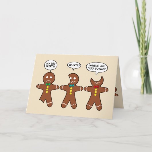 Gingerbread Mannen WAT EEN JAAR Personaliseren Feestdagen Kaart (Voorkant)
