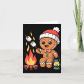 Gingerbread Marshmallow Roaster Camng Christmas  Kaart (Voorkant)