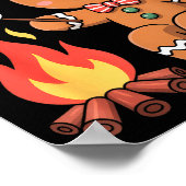 Gingerbread Marshmallow Roaster Camng Christmas  Poster (Hoek)