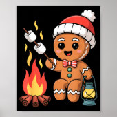 Gingerbread Marshmallow Roaster Camng Christmas Poster (Voorkant)