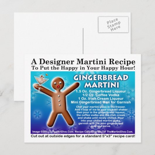 Gingerbread Martini Recept Briefkaart (Voorkant / Achterkant)