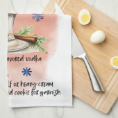 Gingerbread Martini Recept Kerstmis recept ontwerp Theedoek (Quarter Fold)